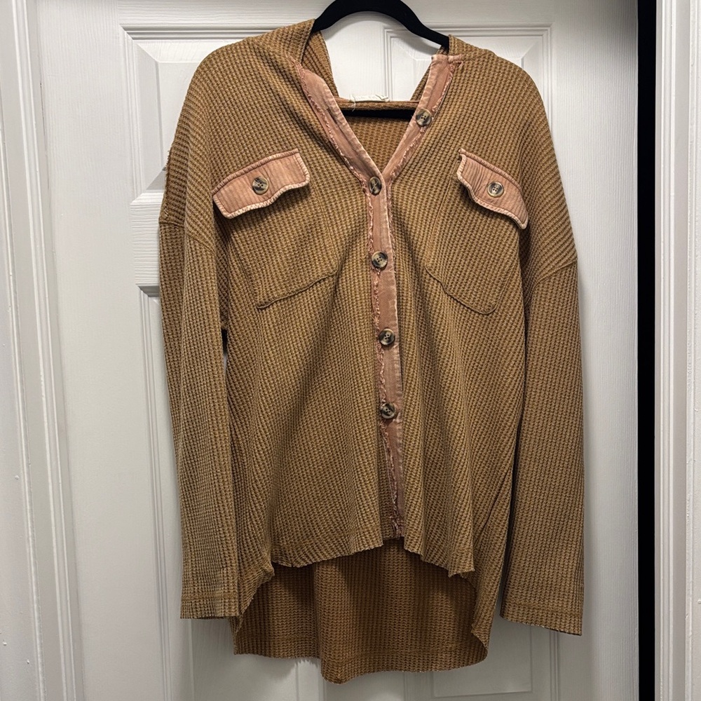 Women's Tan Button-Up Jacket